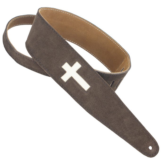 Leather Guitar Strap, Rock, Metal, Cross