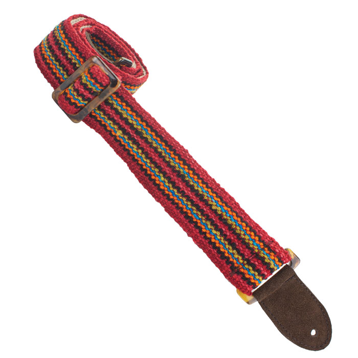 Peruvian Guitar Strap in Orange Stripes